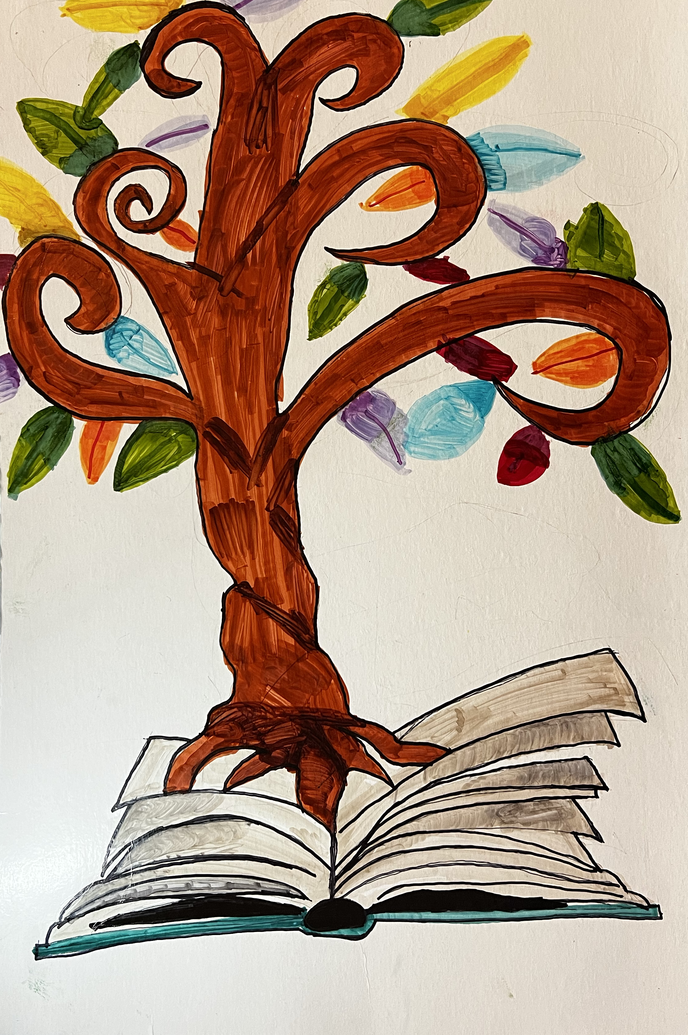 Tree sprouting from a book