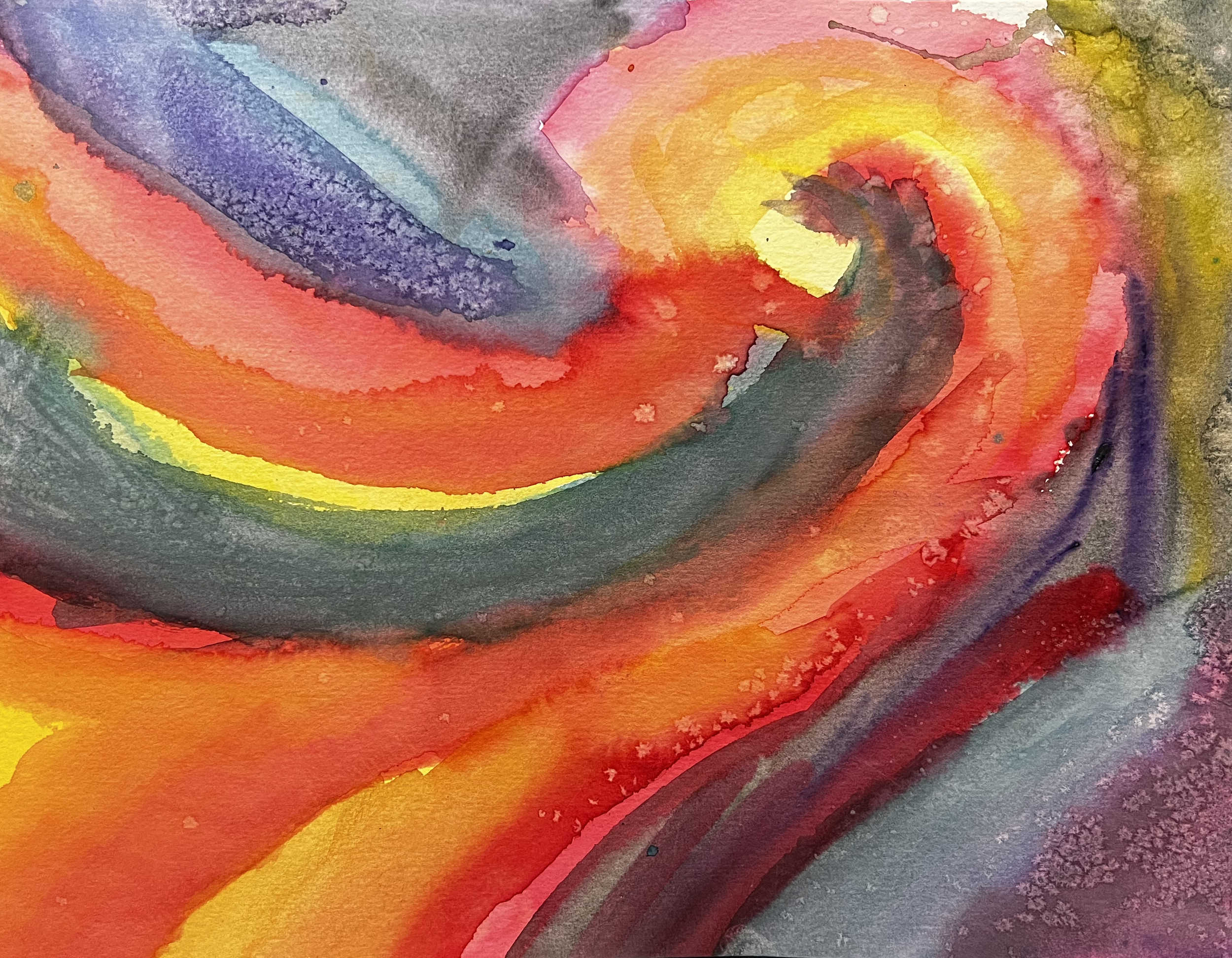 Abstract Painting, "Rainbow Swirls"