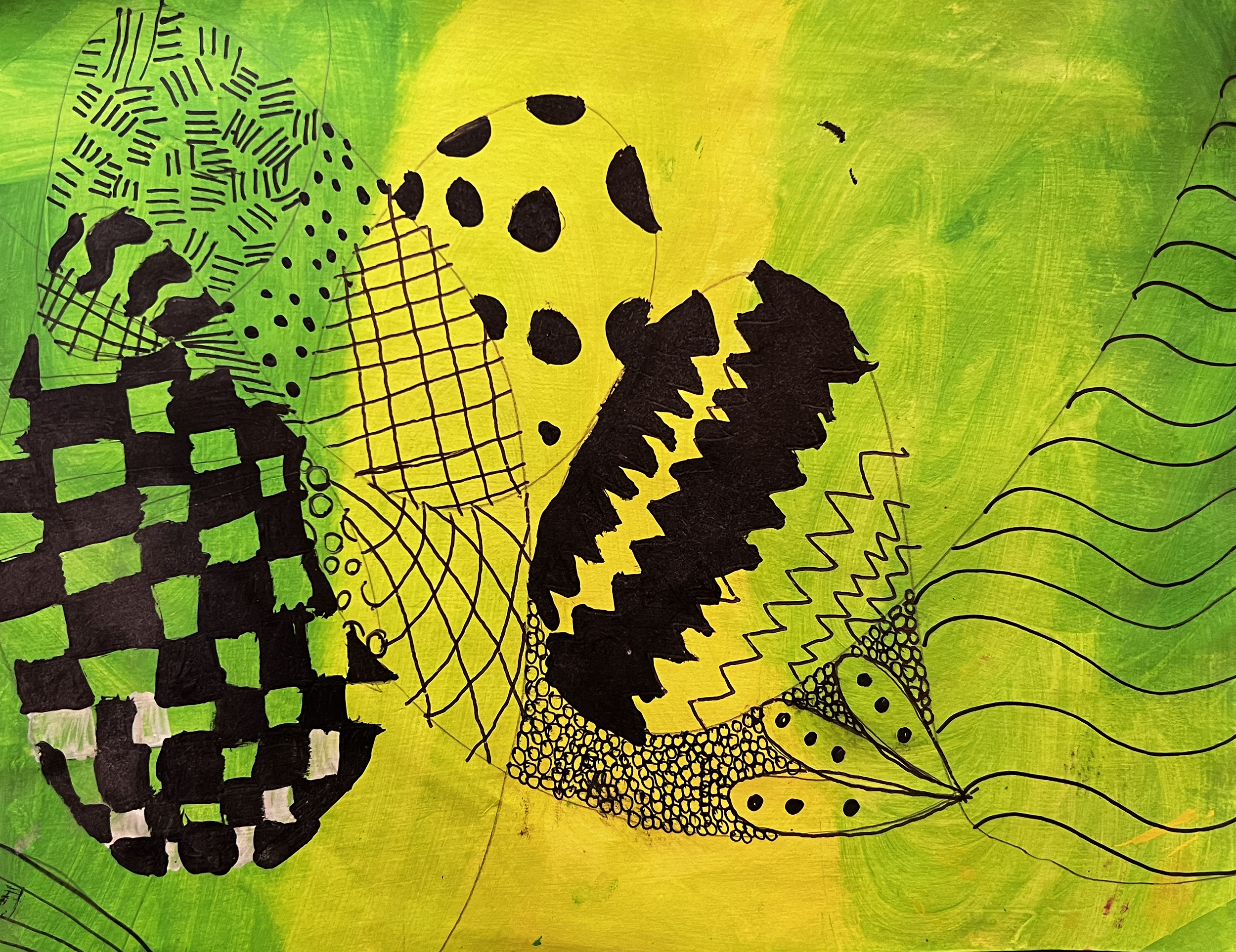 Bold patterns on green and yellow