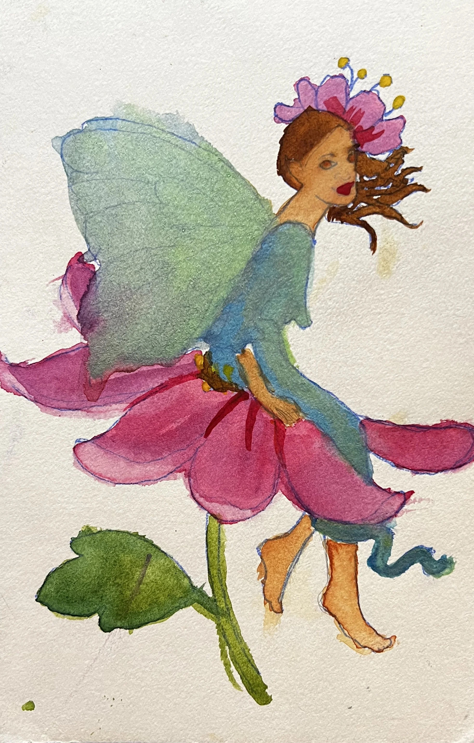 Fairy sitting on a flower