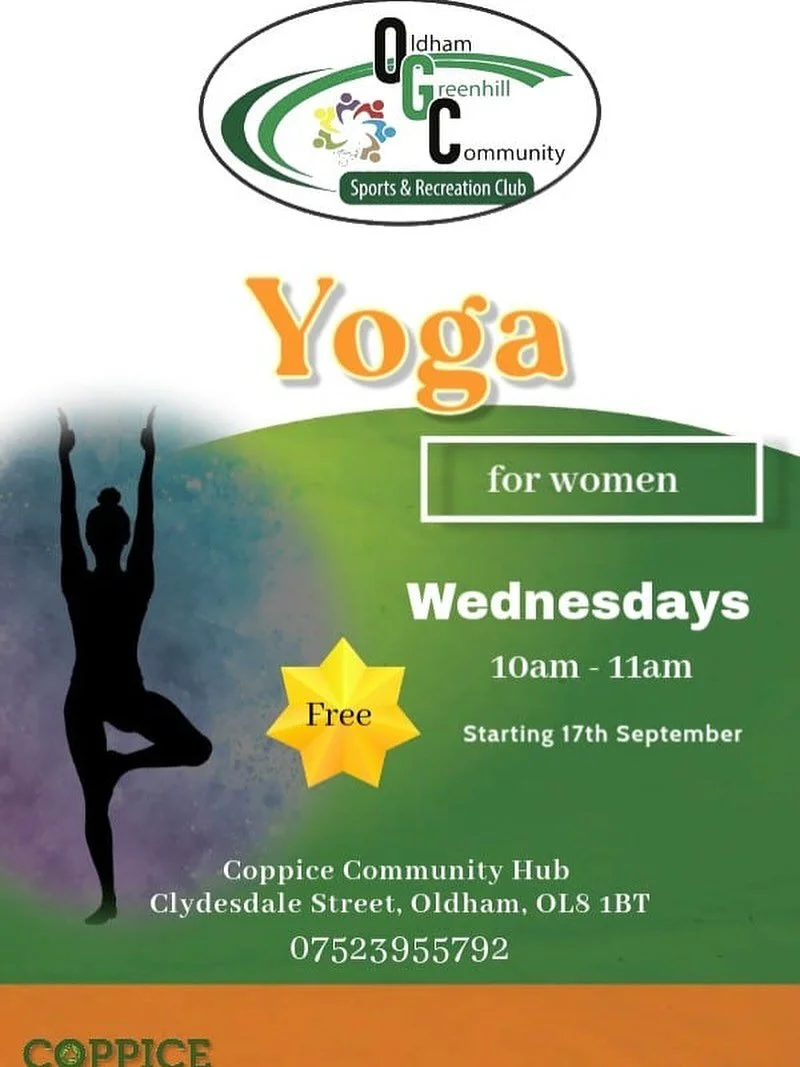We have Yoga session starting from tmrw at the Coppice community hub led by female instructor for all ladies. If you are interested Please arrive on time. This will be a great way to get our bodies moving inshallah #coppicecommunityhub #ﬁtness #wellb