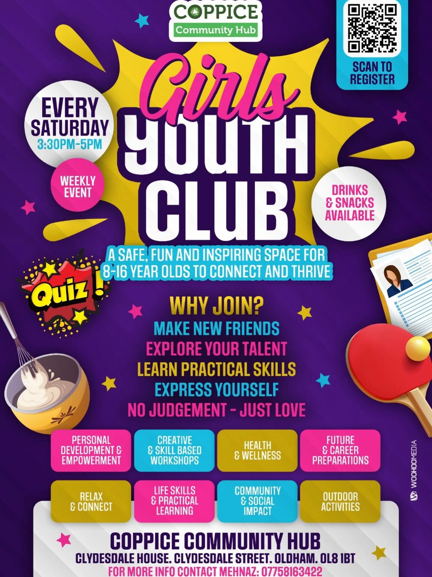 🌸✨ Girls Youth Club at Coppice Community Hub ✨🌸

Are you looking for a safe, welcoming and engaging space for your daughter to socialise, learn and have fun? 💬🎨

At Coppice Community Hub, we offer girls-only youth club sessions where girls aged 8