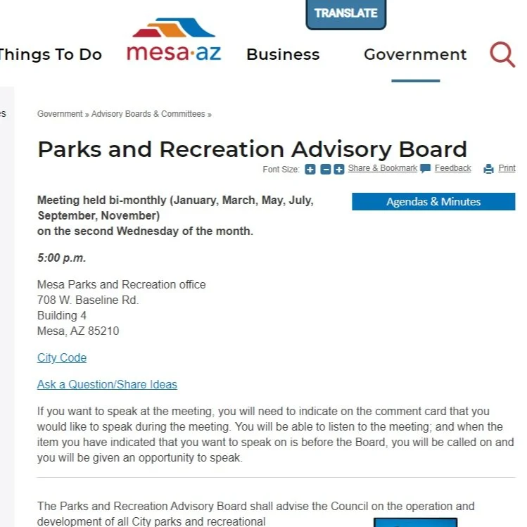 Parks and Recreation Advisory Board