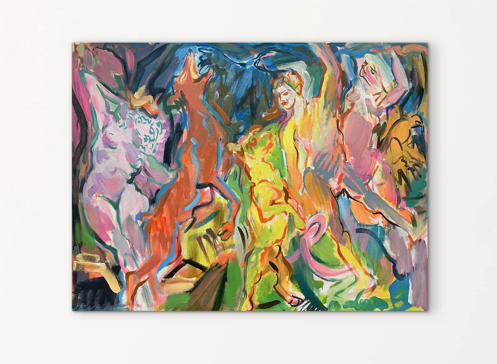"Memory Theater," 2026, acrylic and oil on canvas, 30" x 40"