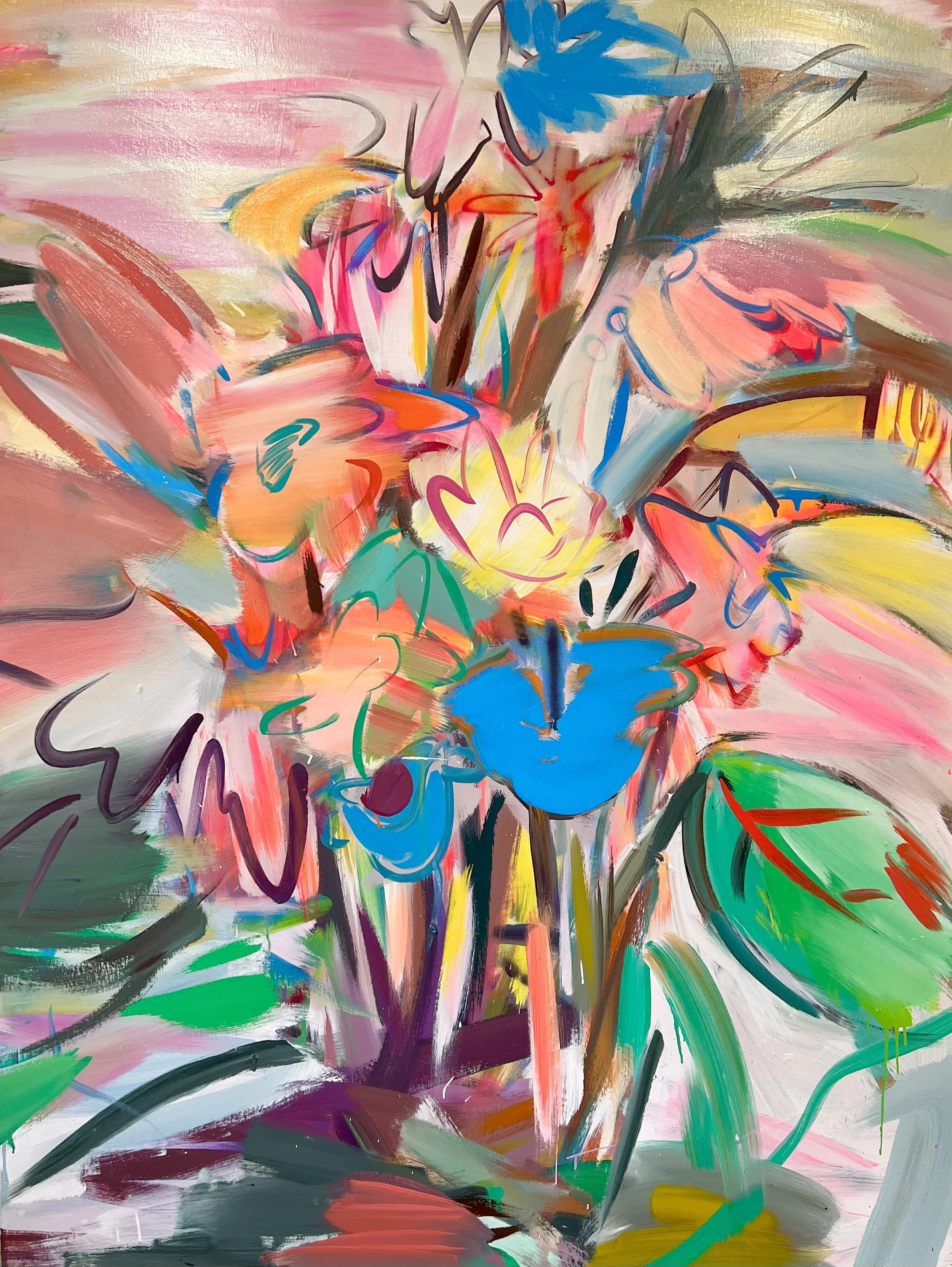 "bing, bing, bing," 2025, oil on canvas, 60" x 45"