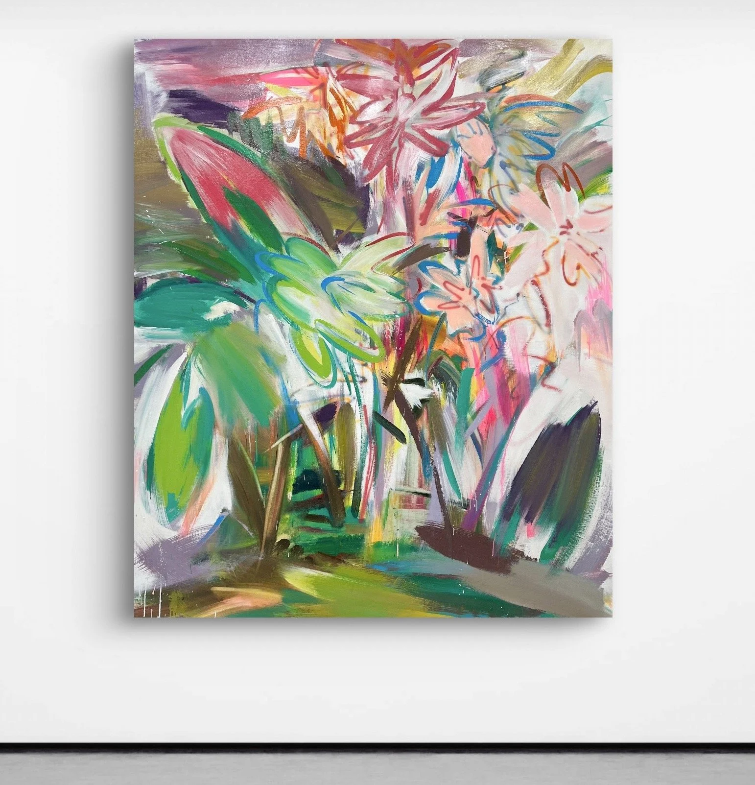 "Toward the Mouth," 2025, oil on canvas, 66" x 54"