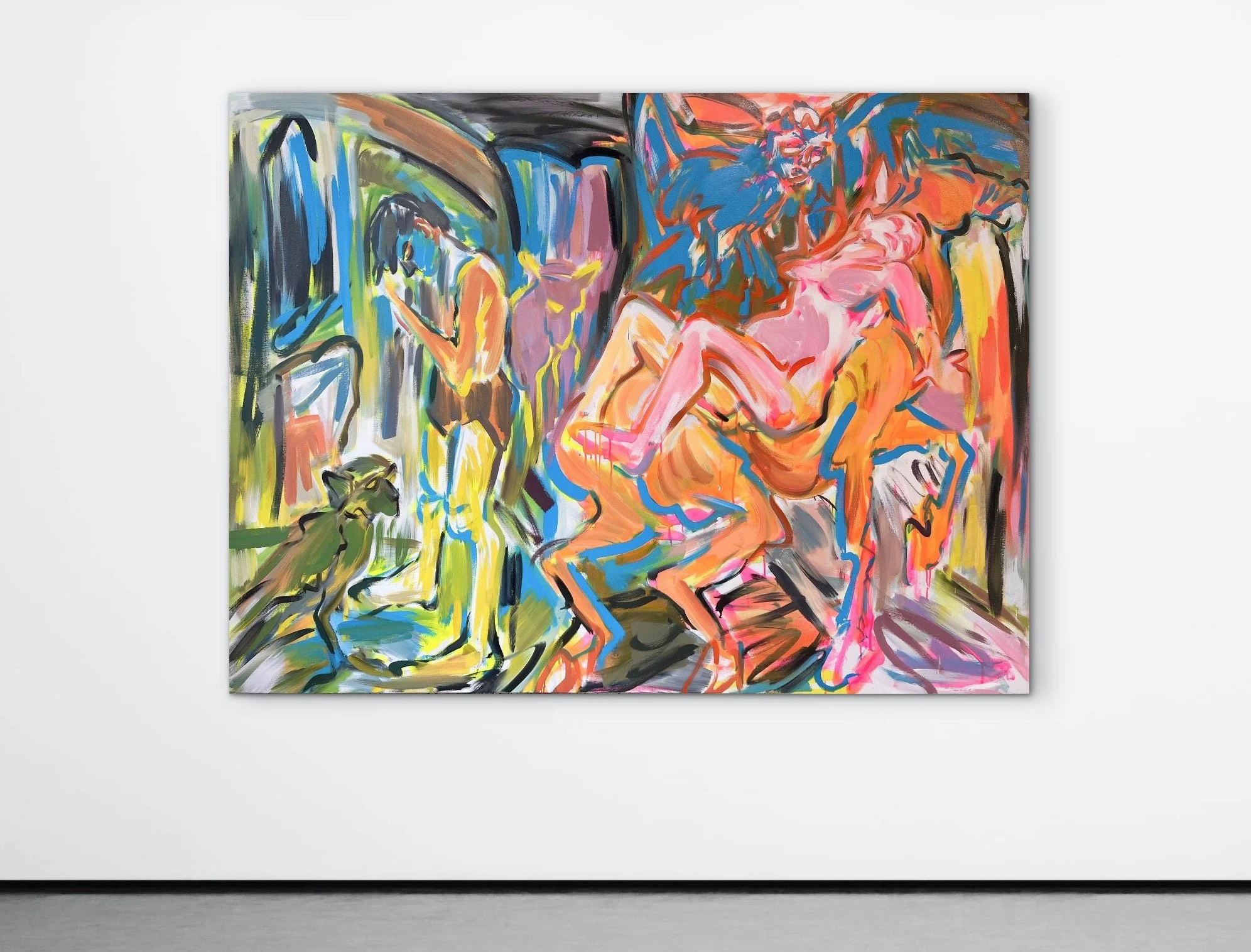 The Dream of the Dog, 2026, acrylic & oil on canvas, 55" x 73"