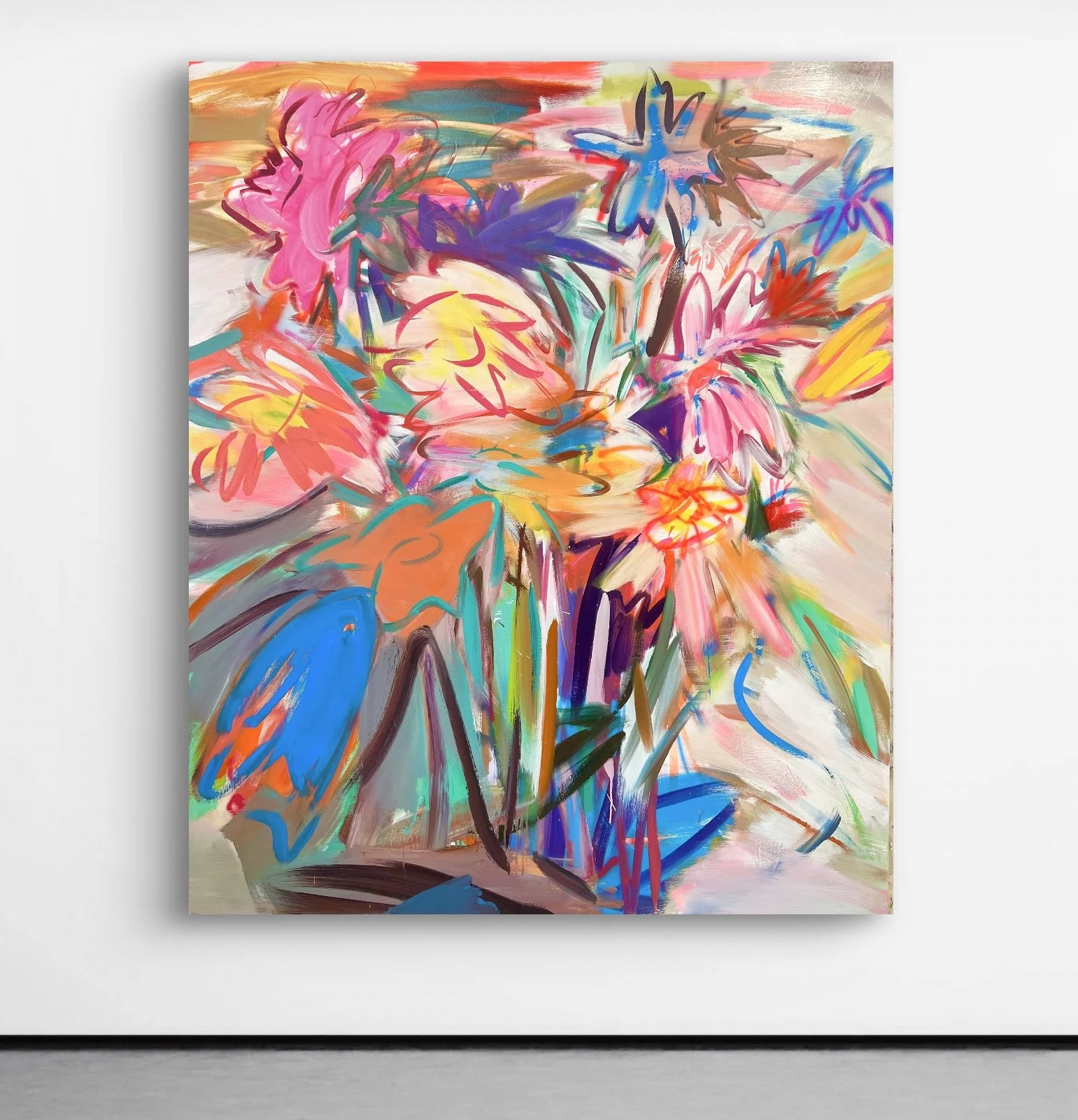 "Illusions," 2025, acrylic and oil on canvas, 63" x 55"