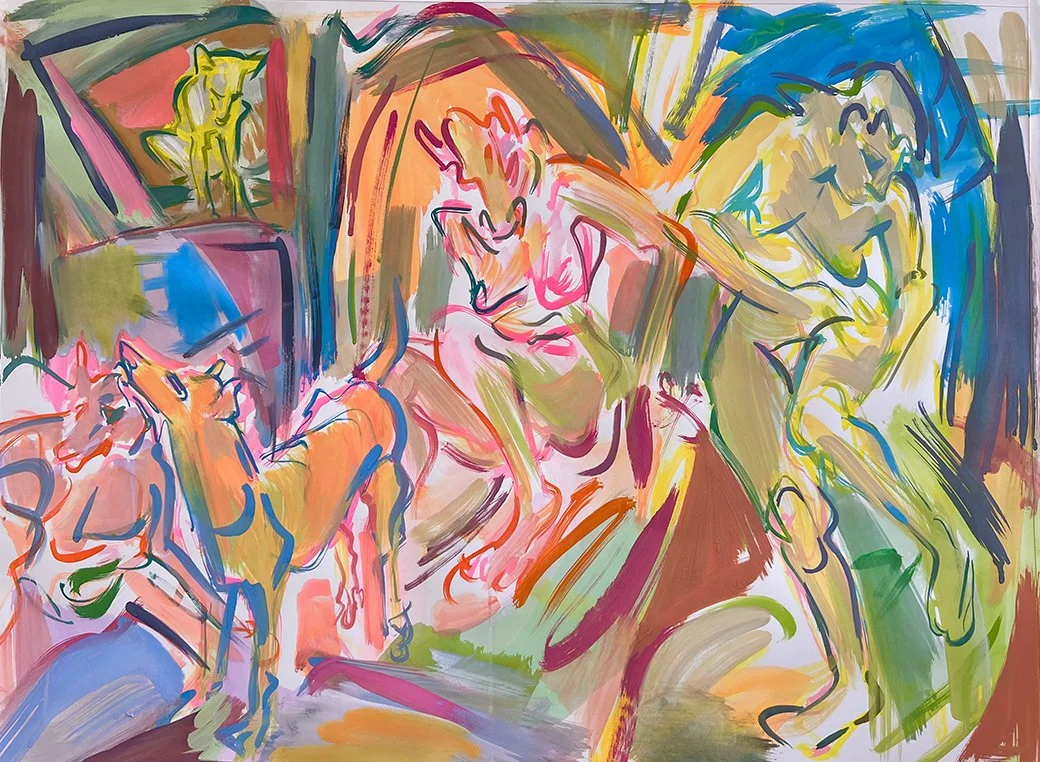 "Candy," 2025, gouache on paper, 22" x 30"