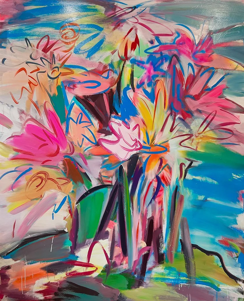 "Dreaming of Itself," 2025, acrylic and oil on canvas, 66" x 54"