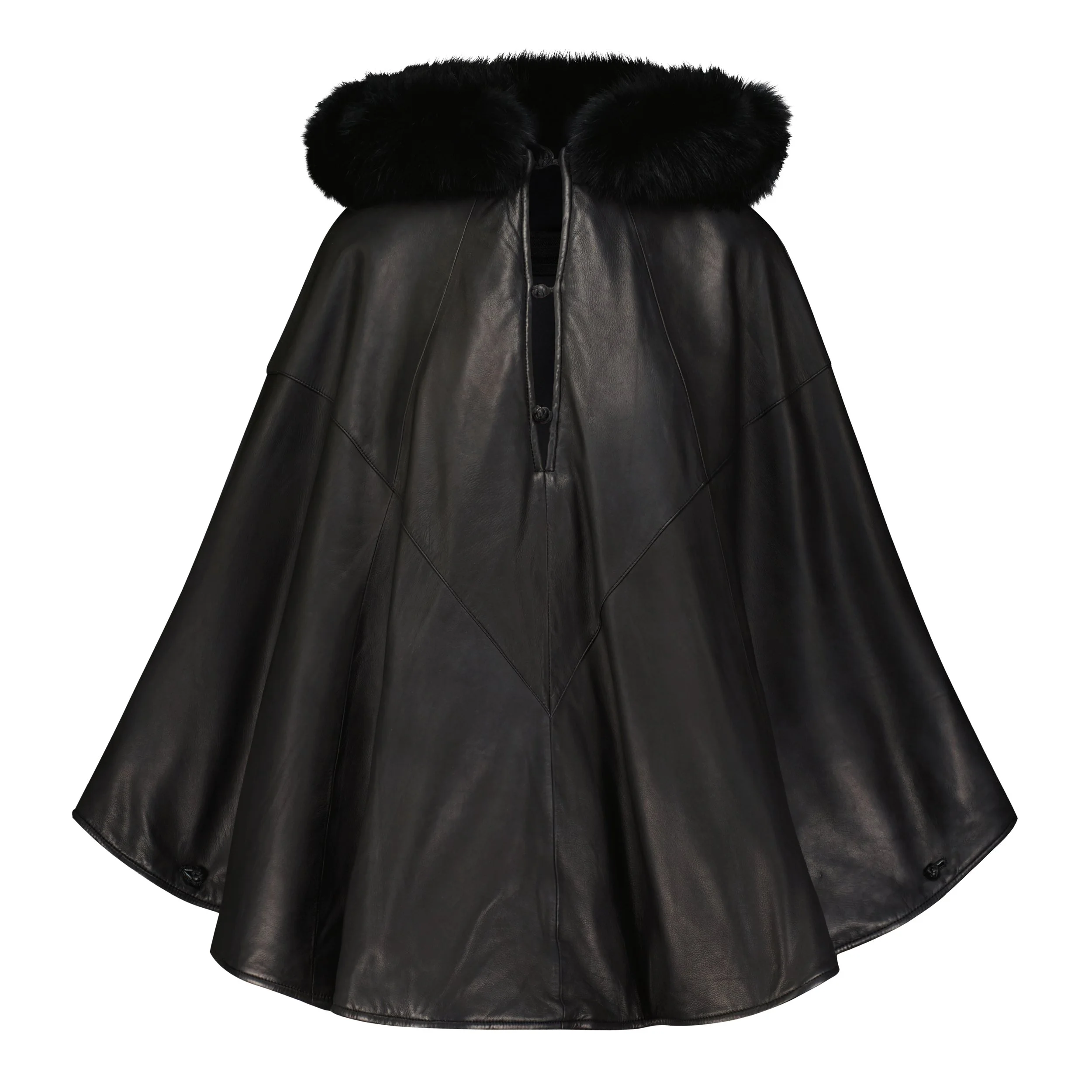 black leather cape