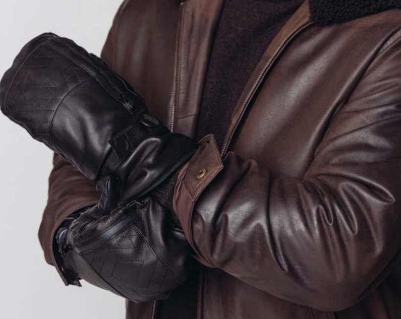 leather mittens with built in gloves for phone use