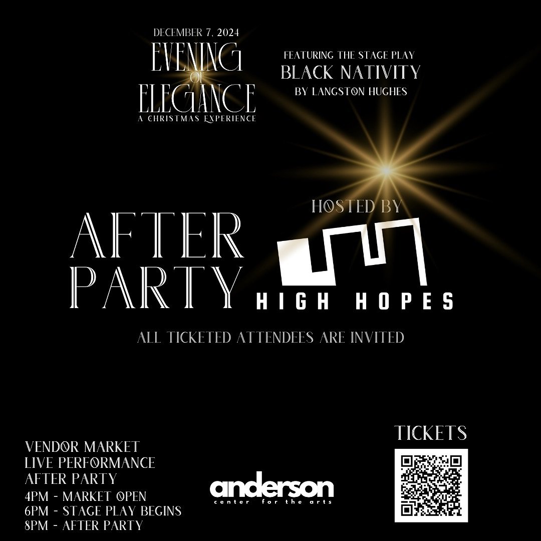 ✨ A High Hopes Message:

Counting down to Evening of Elegance on December 7, 2024! Join us at @theandersoncenterforthearts for an unforgettable night, including a live performance, a kids&rsquo; market, and an after-party hosted by @highhopes.agency!