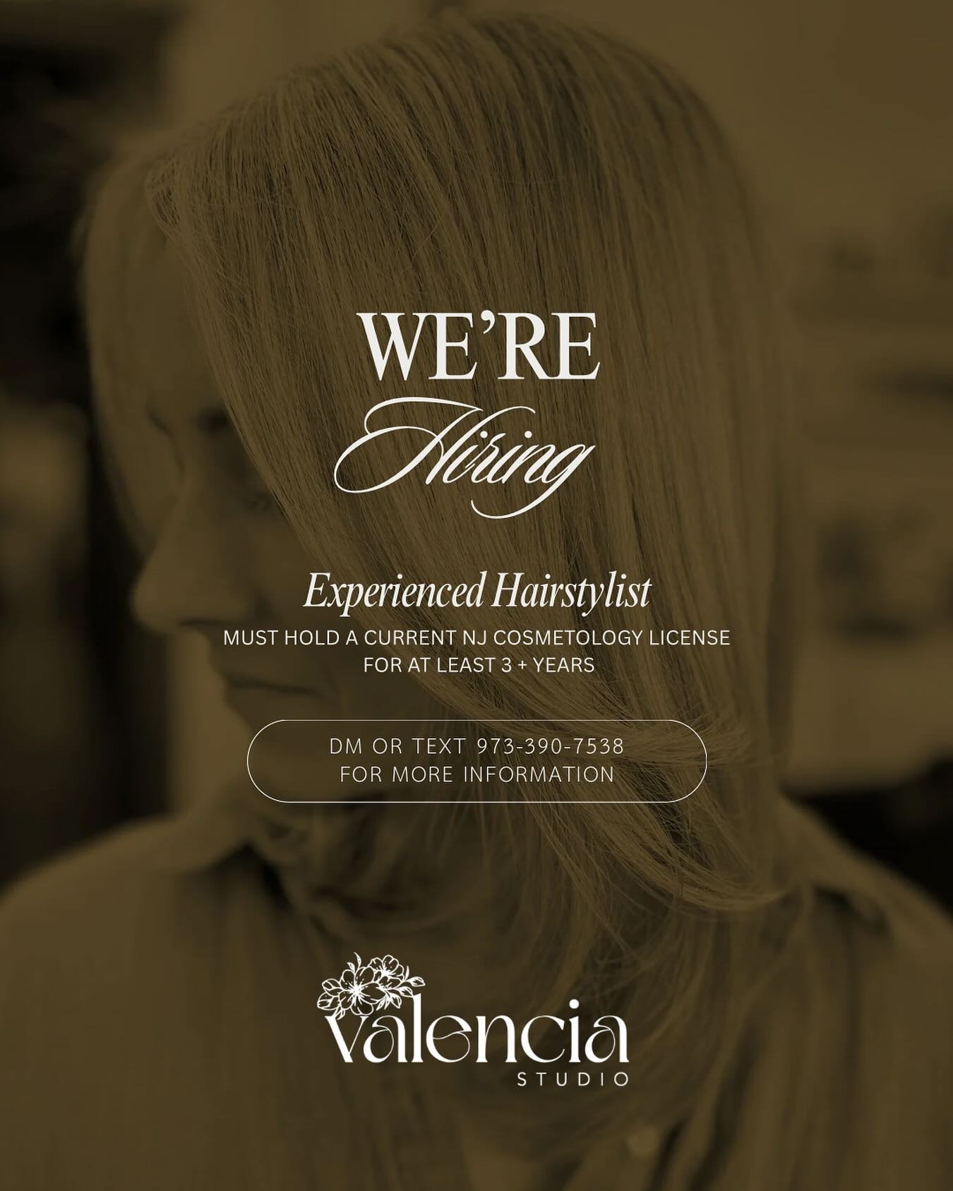 🚨WE&rsquo;RE HIRING!🚨

📍West Caldwell
✌️Two-chair hair studio
⚡️Plants, vibes &amp; amazing clients

Looking for:
💇&zwj;♀️ NJ-licensed hairstylist (3+ yrs)
💬 Loves people + great convos
💎 Obsessed with giving clients the experience
🌟 Existing 