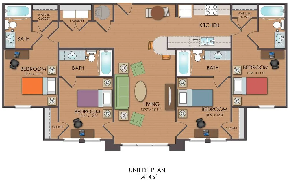  Traditional Starting at $930 Renovated Starting at $950  All pricing is per bed-space  