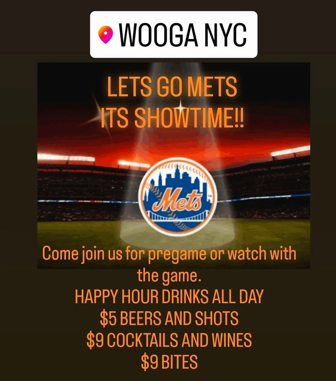 LFGMets!!
Come pregame or watch with us.