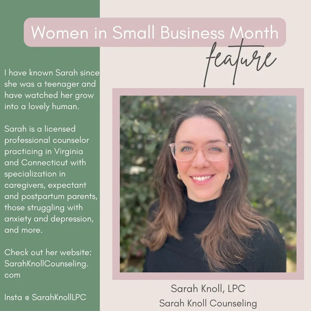 #womeninsmallbusiness #therapy edition! Meet @sarahknolllpc! #womeninbusiness #womensupportingwomen