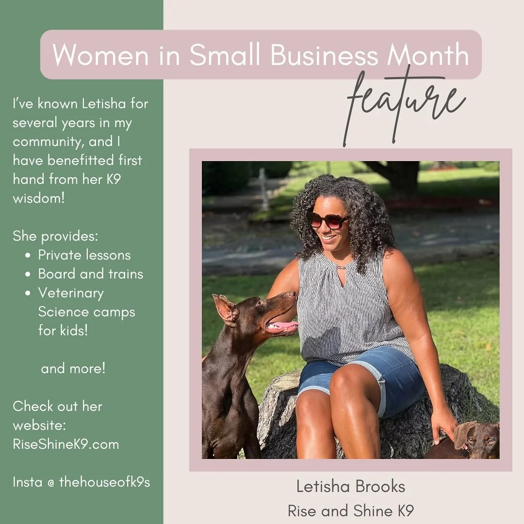 Dog lovers, meet Letisha Brooks @thehouseofk9s, an amazing trainer and owner of @riseshinek9! If you have a pup with behavioral challenges or want to build their obedience skills, you want to reach out to Letisha. She has been amazing in supporting o