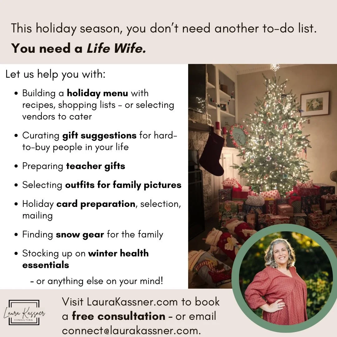 In case you need help brainstorming concrete ways I can support you this time of year. Claim the #BlackFriday special and get 3 hours of support for the price of 2. Laurakassner.com/store #richmondva #rva #holidayhelp #mentalload #mentalloadofmotherh