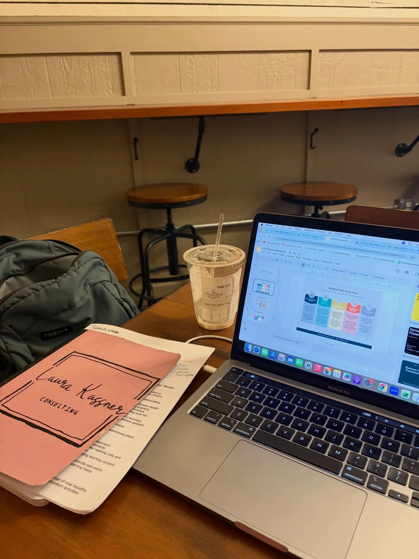 Working outside the home office today. 😱 I love my little rural life, but enjoying the energy of meeting in person today with an iced chai in a train car. Highly recommend @brickroadcoffeeco in RVA! #laurathelifewife #consultant #mentalload #invisib