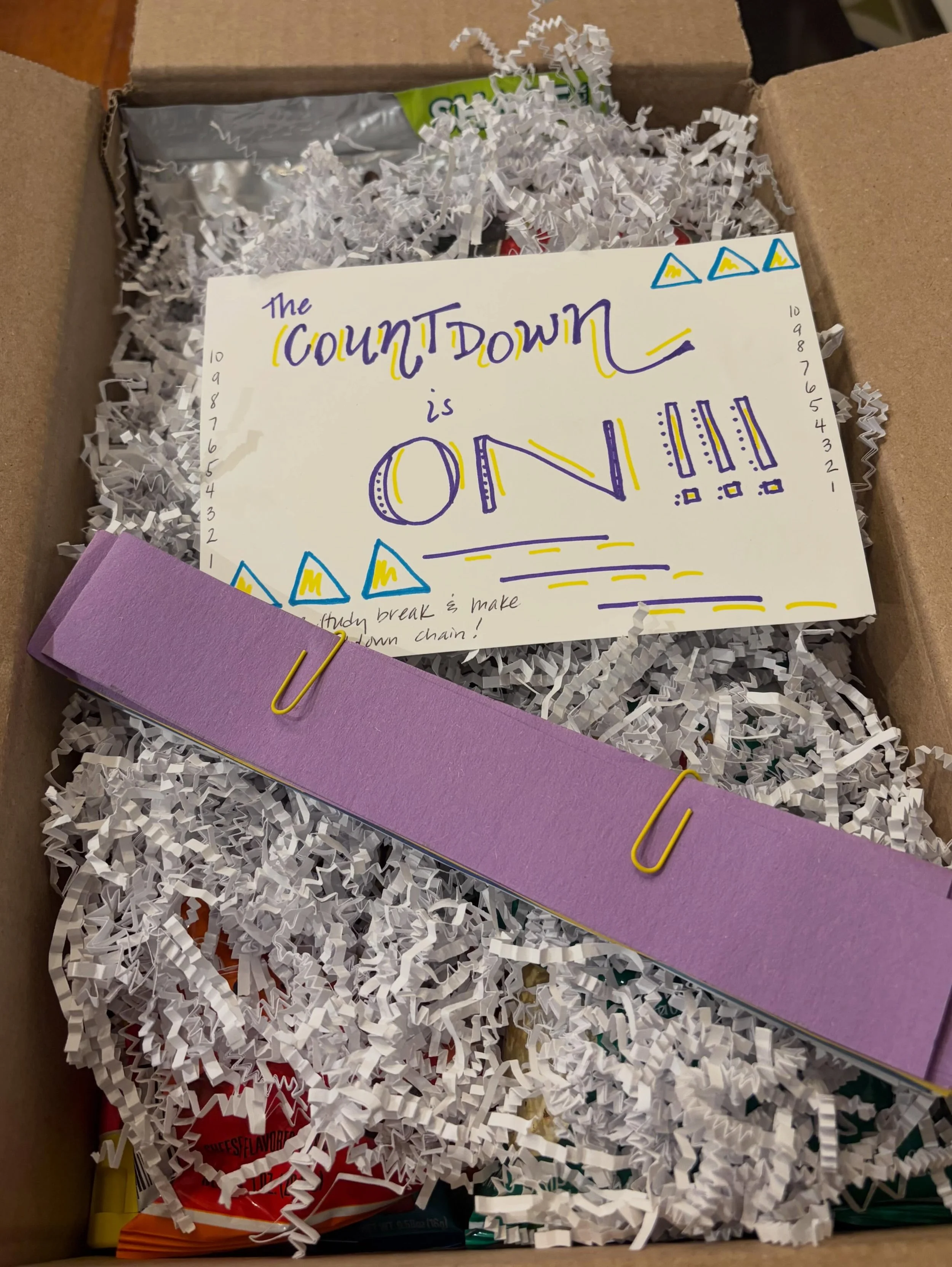 #ExamWeek #CarePackages made it to dorm rooms. A blend of health and wellness items, fun snacks, stress relief, and love from home. Let #laurathelifewife know if you&rsquo;d like a reminder for fall semester so we can put one together for your kiddo.