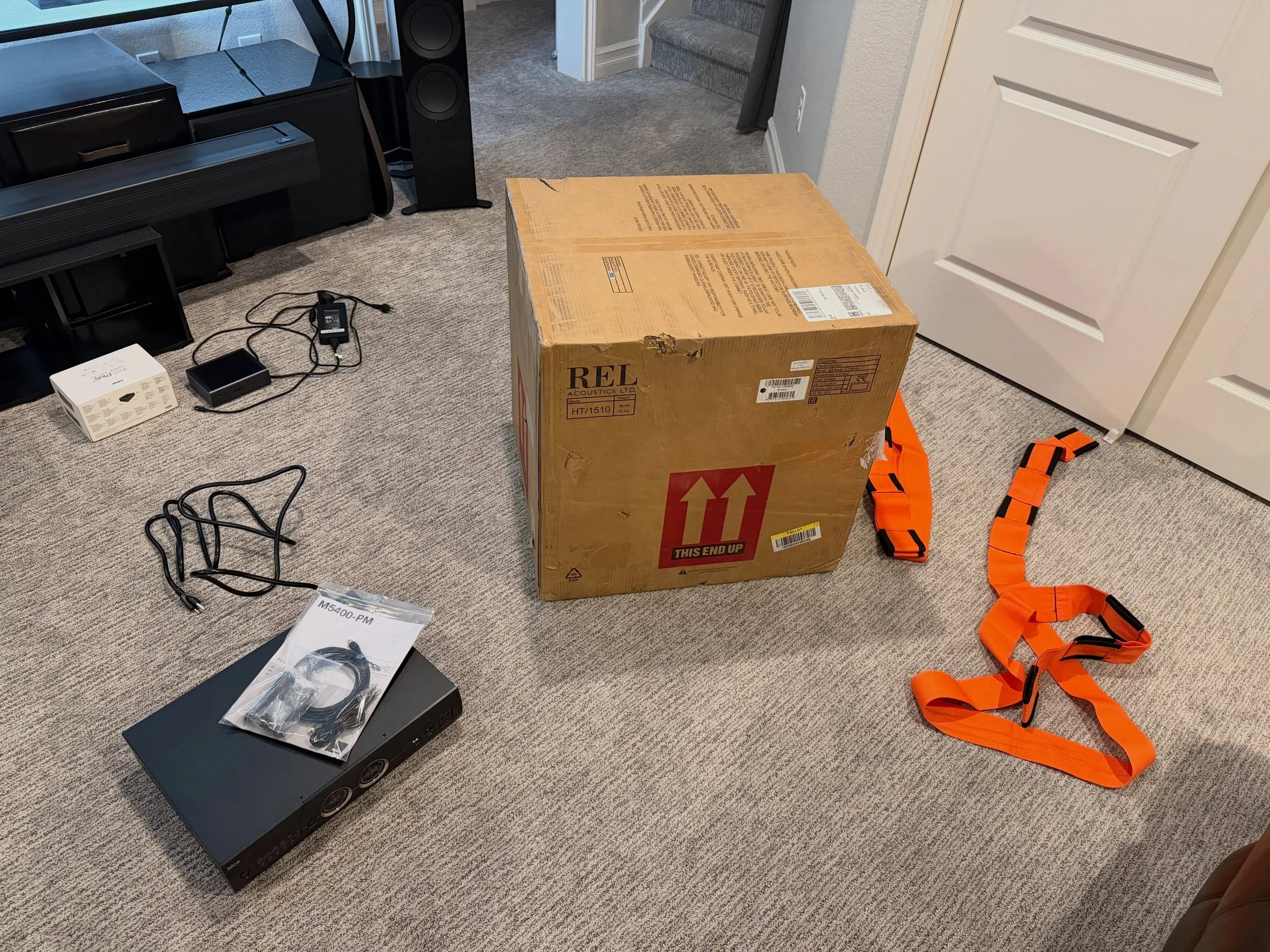 Got some things to hook up. Another Panamax/Nice M5400-PM power conditioner and a 3rd REL HT/1510 Predator subwoofer. @relacoustics