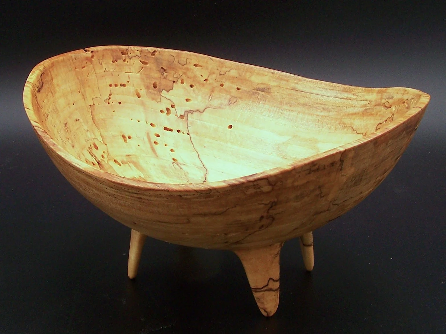 8 in spalted Maple footed bowl minus globe.JPG