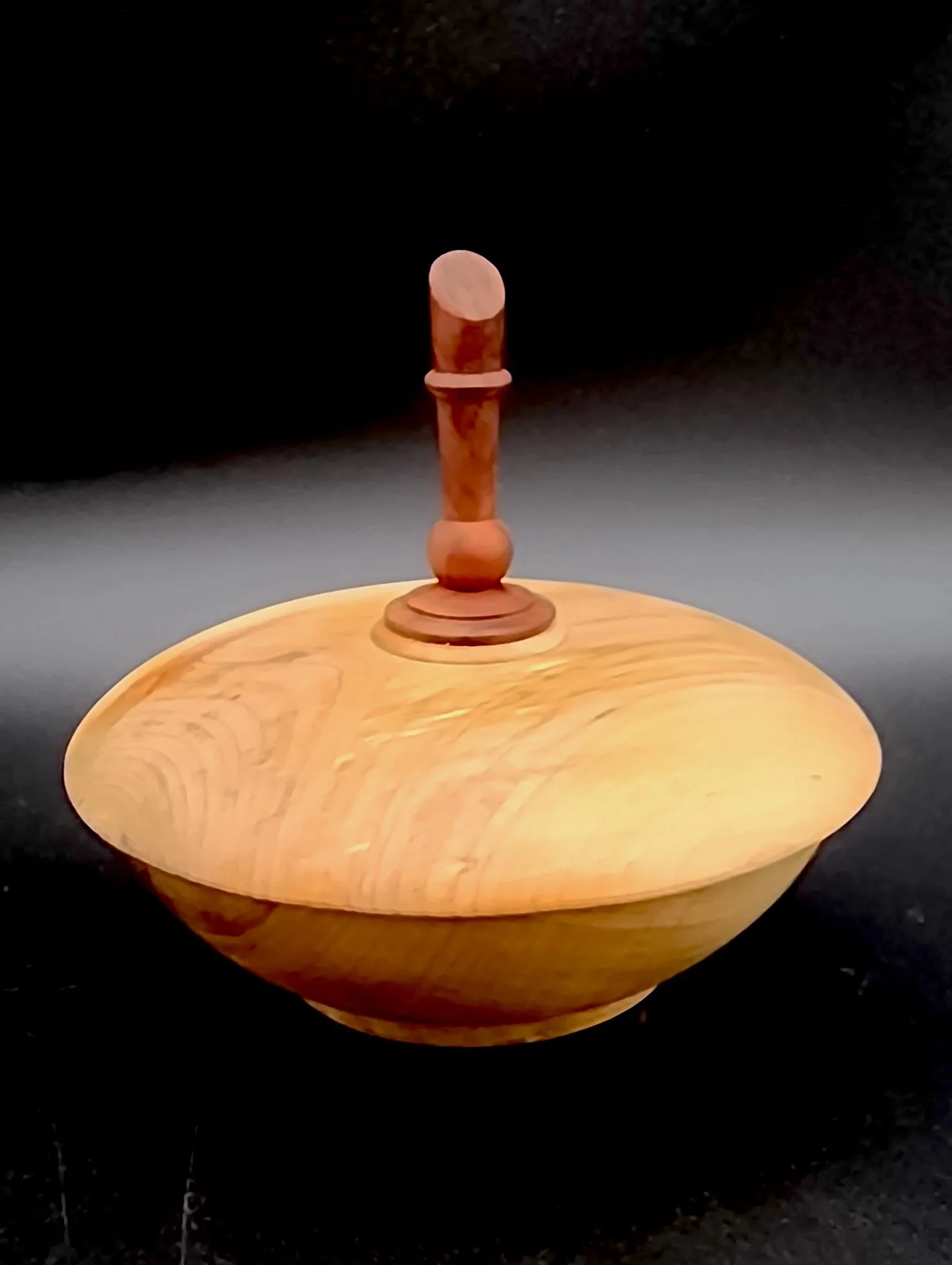 5 in spalted Maple and Redheart covered bowl_front.jpg
