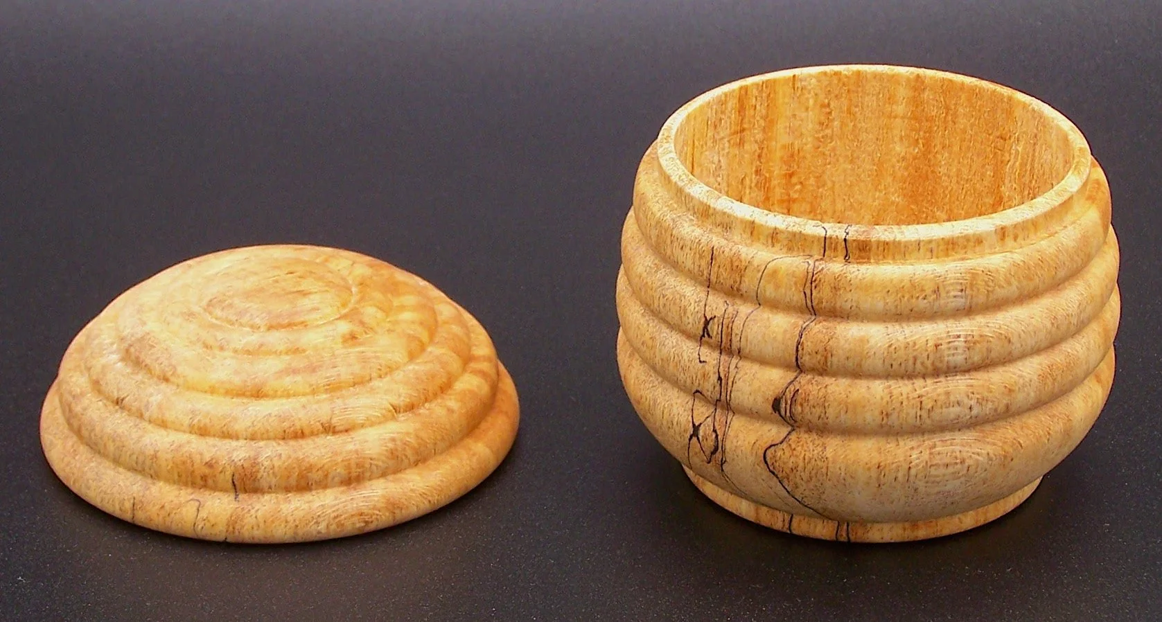 3 x 4 in spalted Maple beehive box_open.JPG