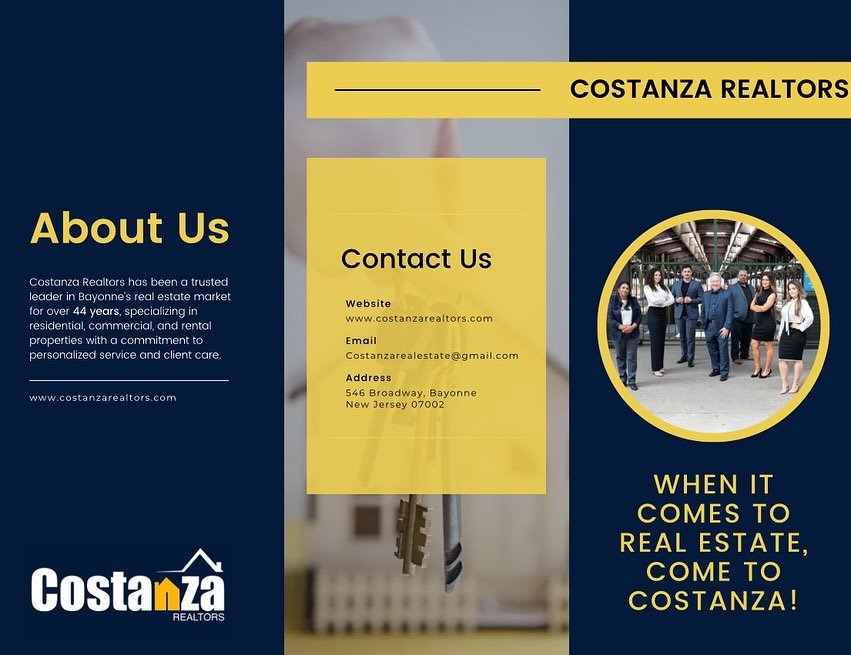 Check out our personalized brochures for Costanza Realtors!! #webdesigner #smallbusiness #bayonne #jerseycity #nj