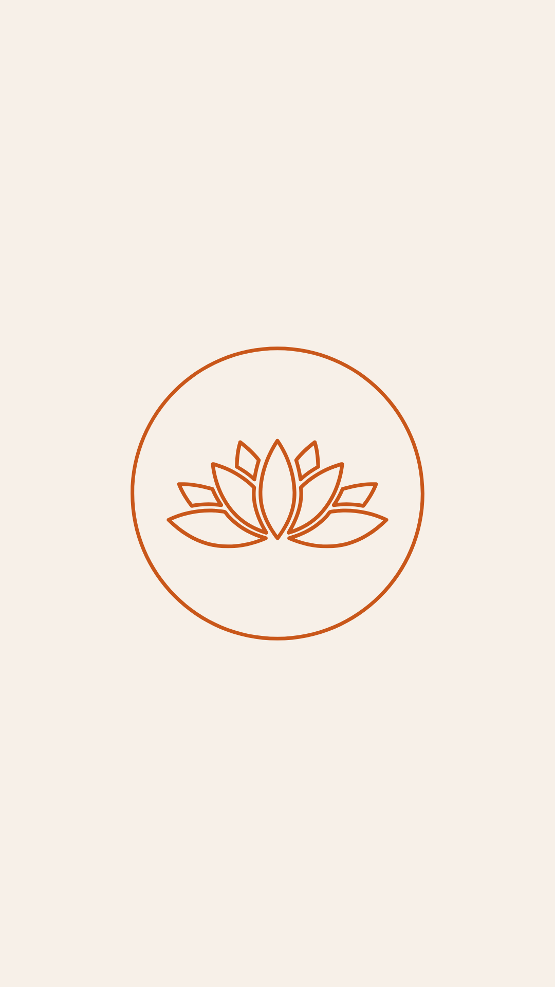 Minimalist line drawing of a lotus flower within a circle on a light background.
