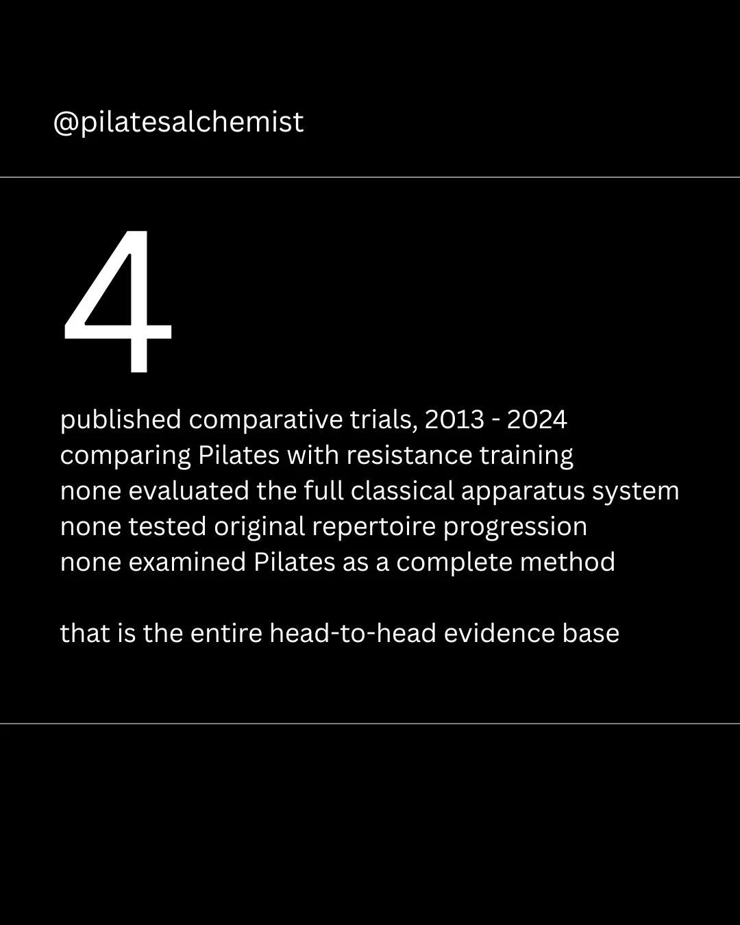 Another day, another post or podcast claiming Pilates doesn&rsquo;t build real strength. Loud, confident, and none of it evidence-based.

There are hundreds of studies on Pilates &mdash; chronic pain, balance, mobility, bone density, quality of life.