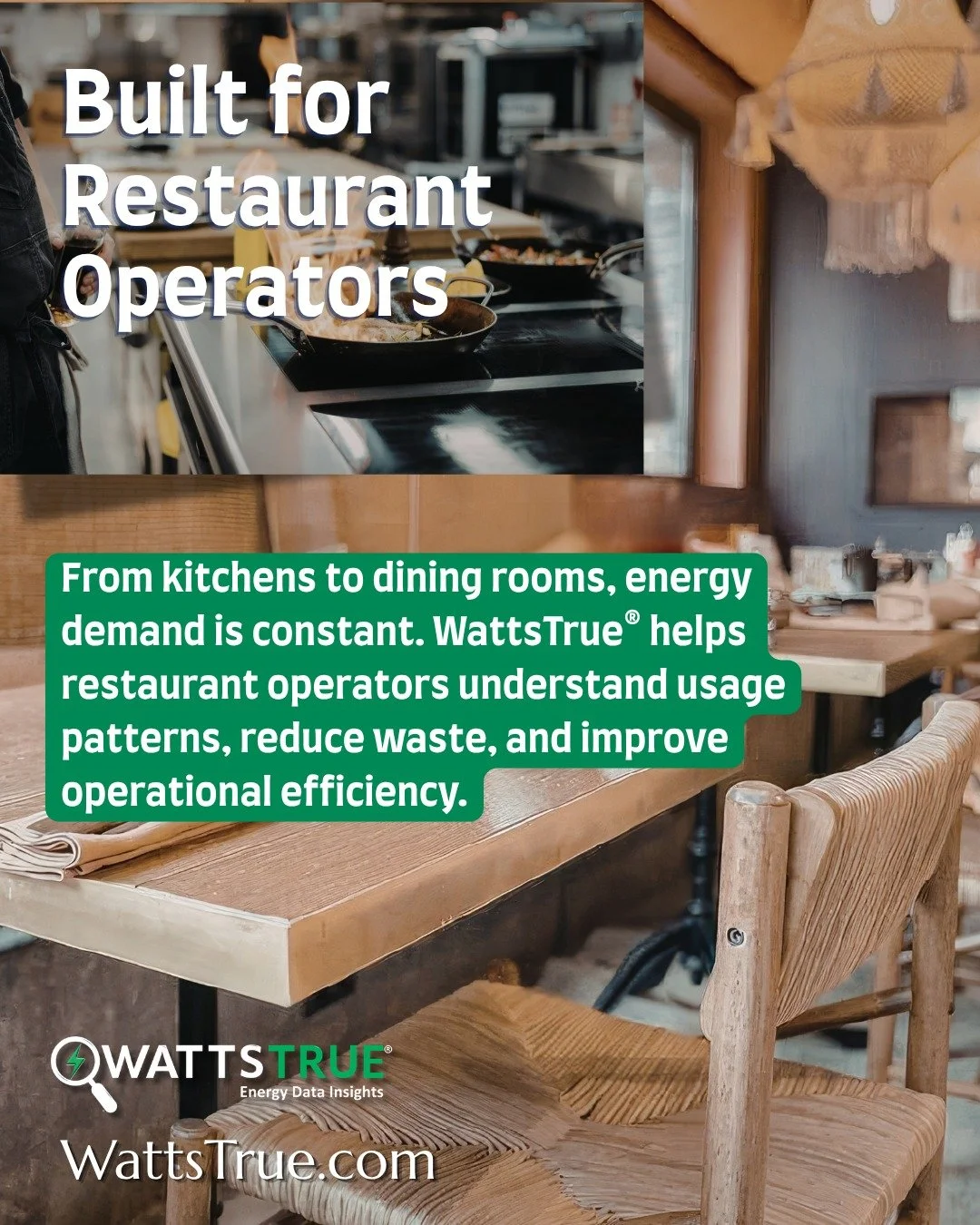 Lunch rush. Dinner service. Equipment cycling. 

Peak demand charges can drive your utility bill higher than expected. WattsTrue&reg; identifies when and why it happens so you can take control.

Built for Restaurant Operators. 
Learn more at https://