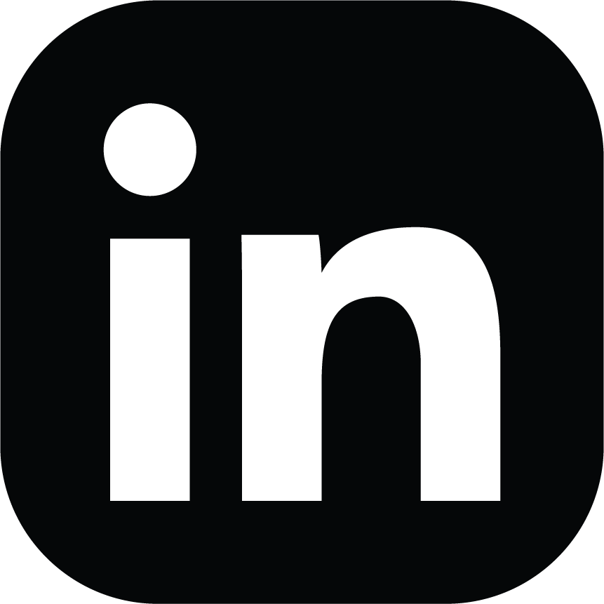 The LinkedIn logo with a black background and white lowercase letters 'in' and a white circle above the 'i'.