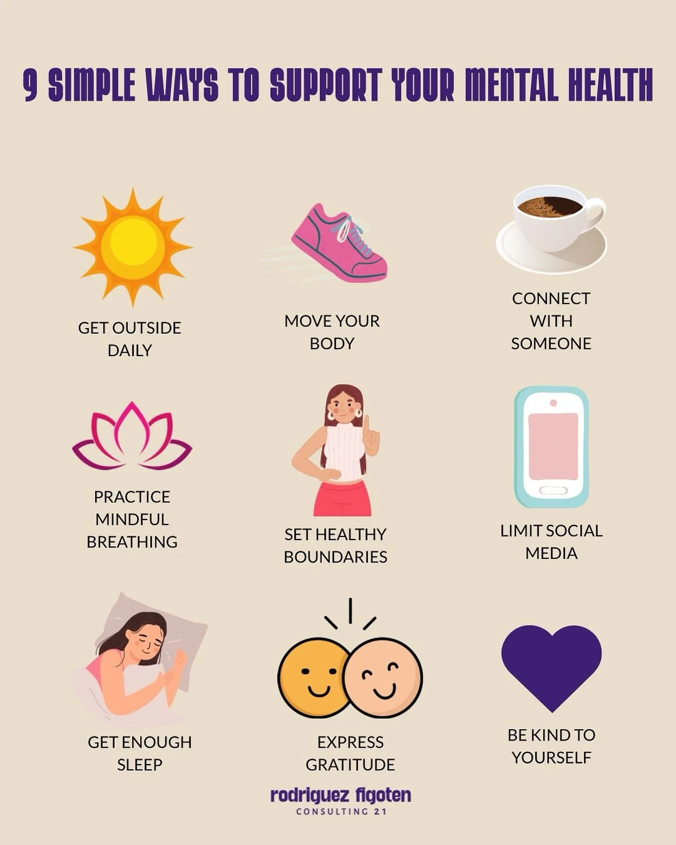 Need some self-care? Here are some ideas 💡 

1️⃣ Get outside daily - Even just 10 minutes of sunshine ☀️ and fresh air can reset your mood and perspective.

2️⃣ Move your body - Find movement that brings you joy, whether it&rsquo;s dancing 💃🏻 in y