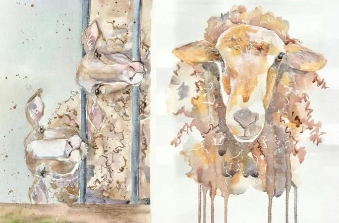 Roycycled 29x21 Sheep by artist Lexi Grenzer