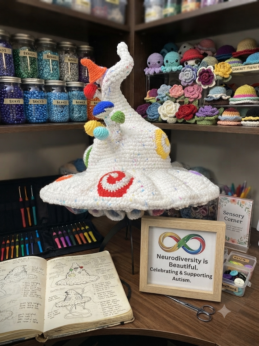 Twisted Mushroom Spirals Hat