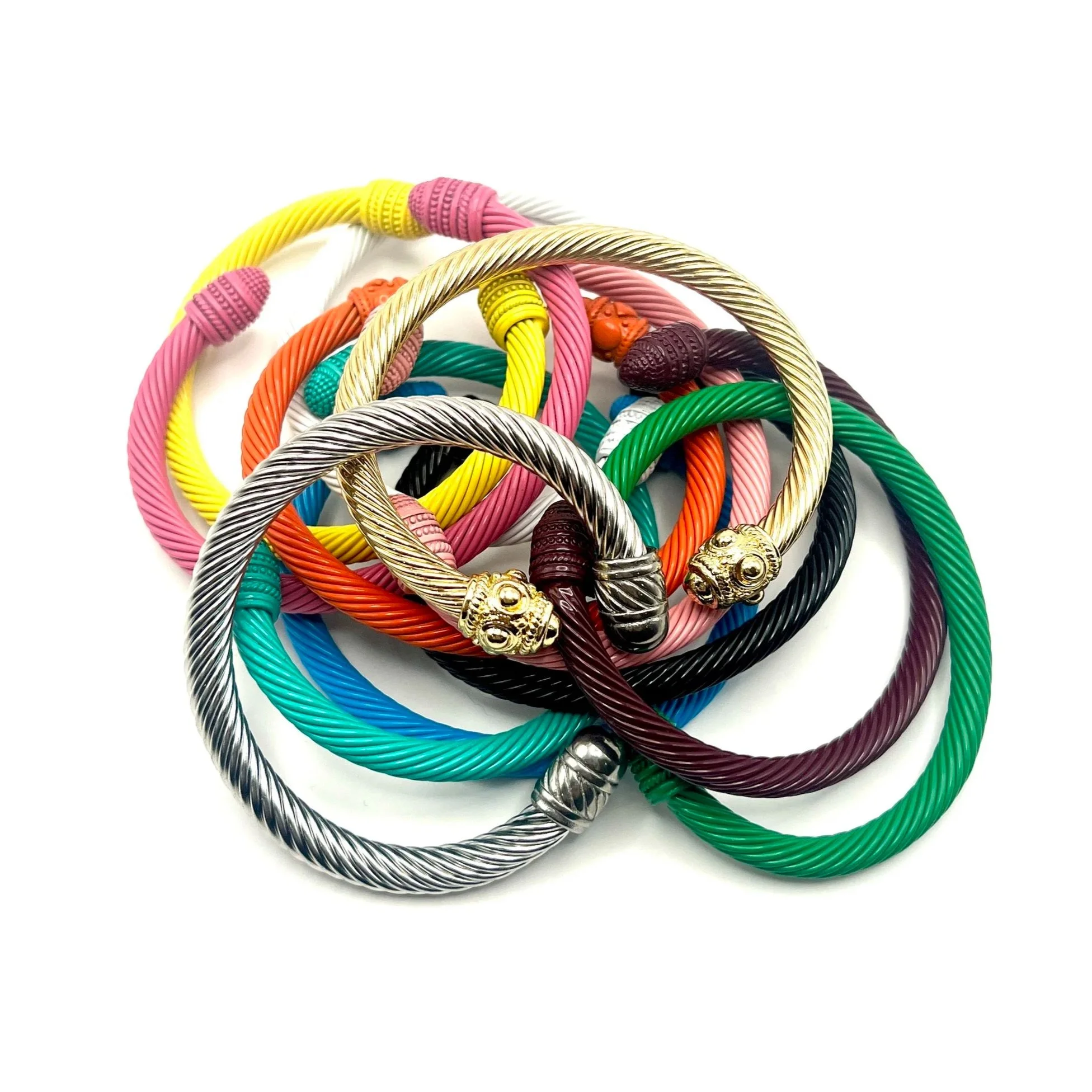 Colorful Open Twist Bangles