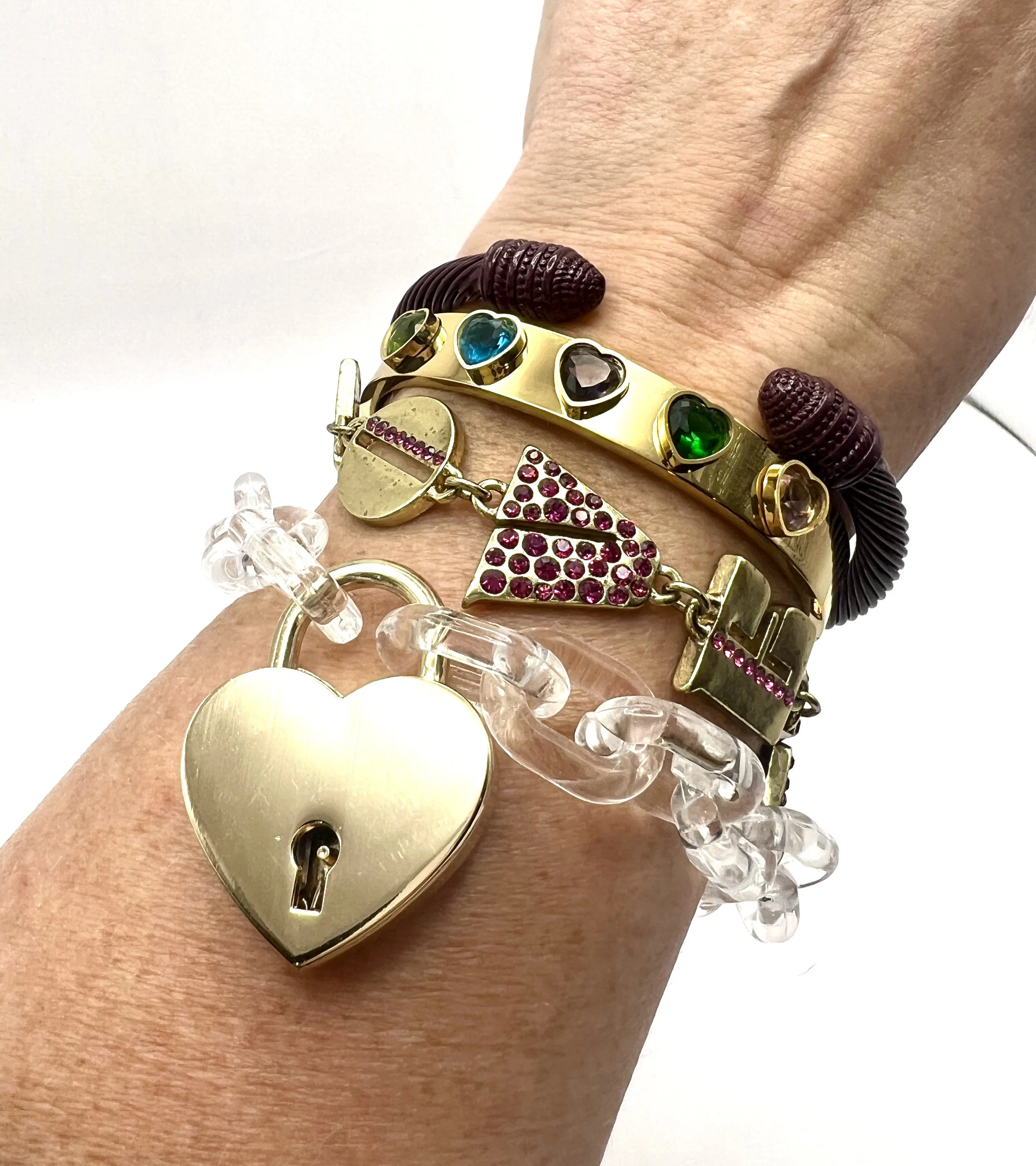 The Pink  "I love you too" Bracelet Stack