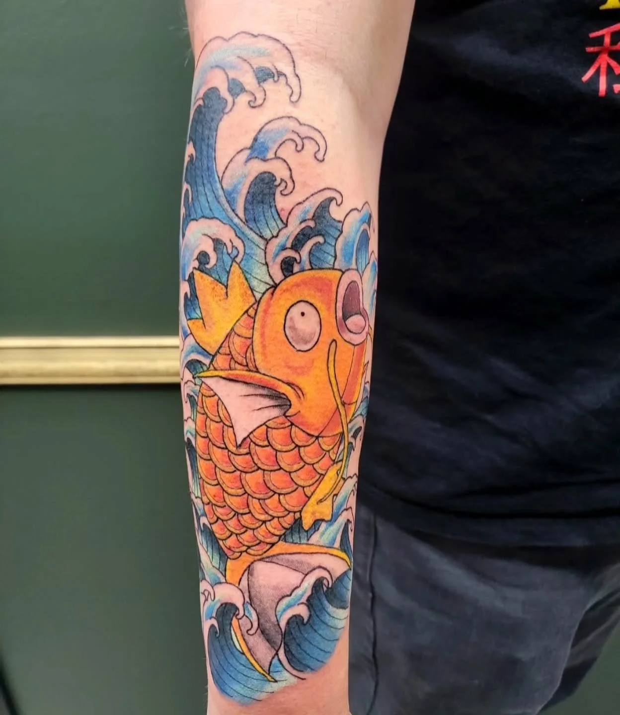 Magikarp done by @aestheticcraze
.
#aestheticcraze #pokemontattoo #pokemon #magikarp #blacksheepfoco #fortcollinstattooartist #fortcollinstattoo
