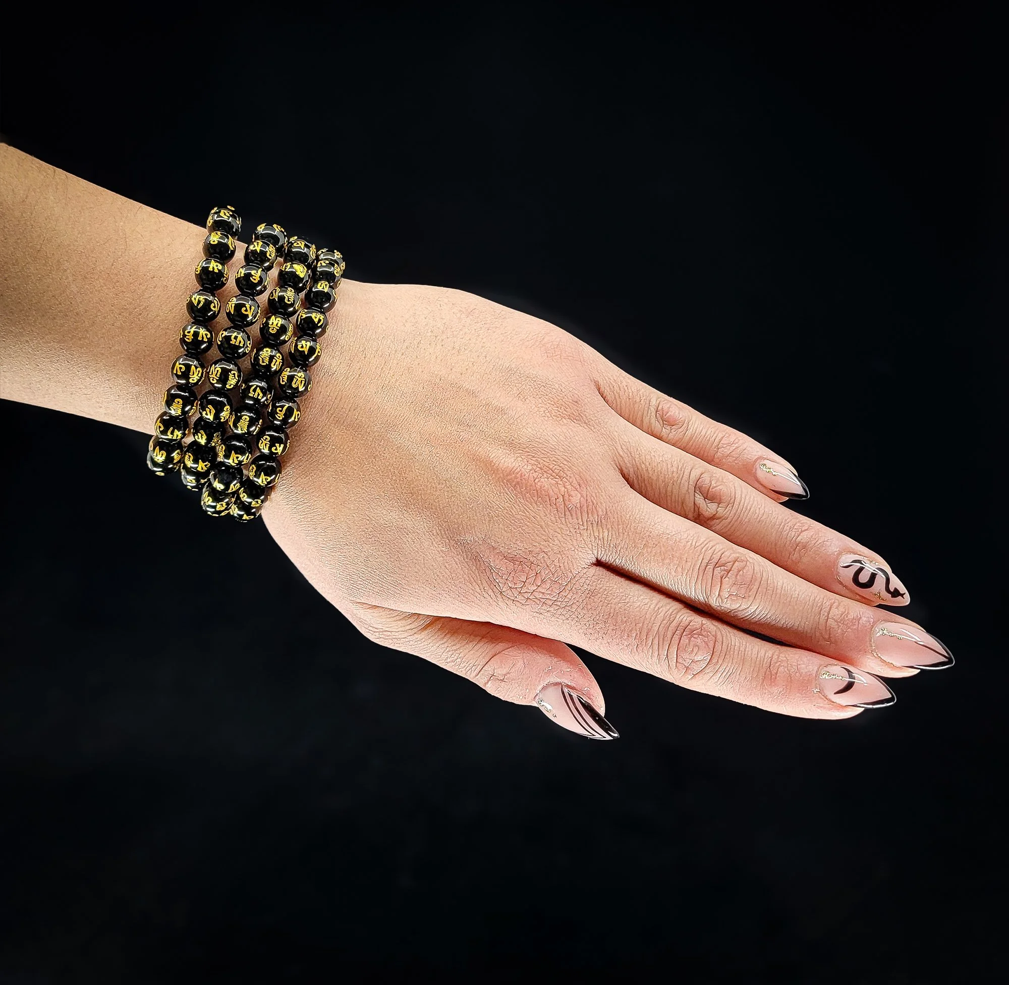 Black Agate Mantra 8mm