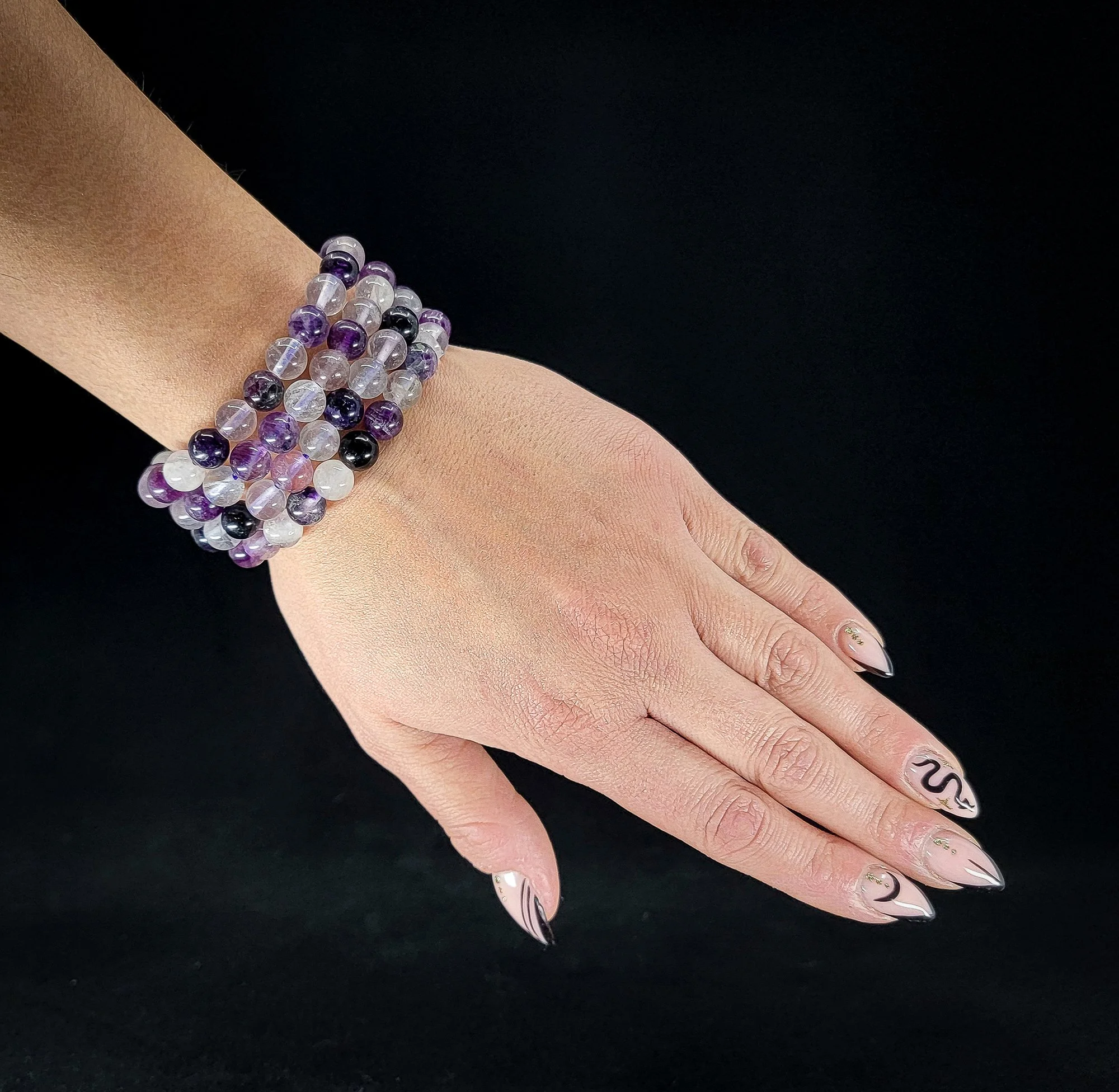 Purple and Clear Flourite 8mm