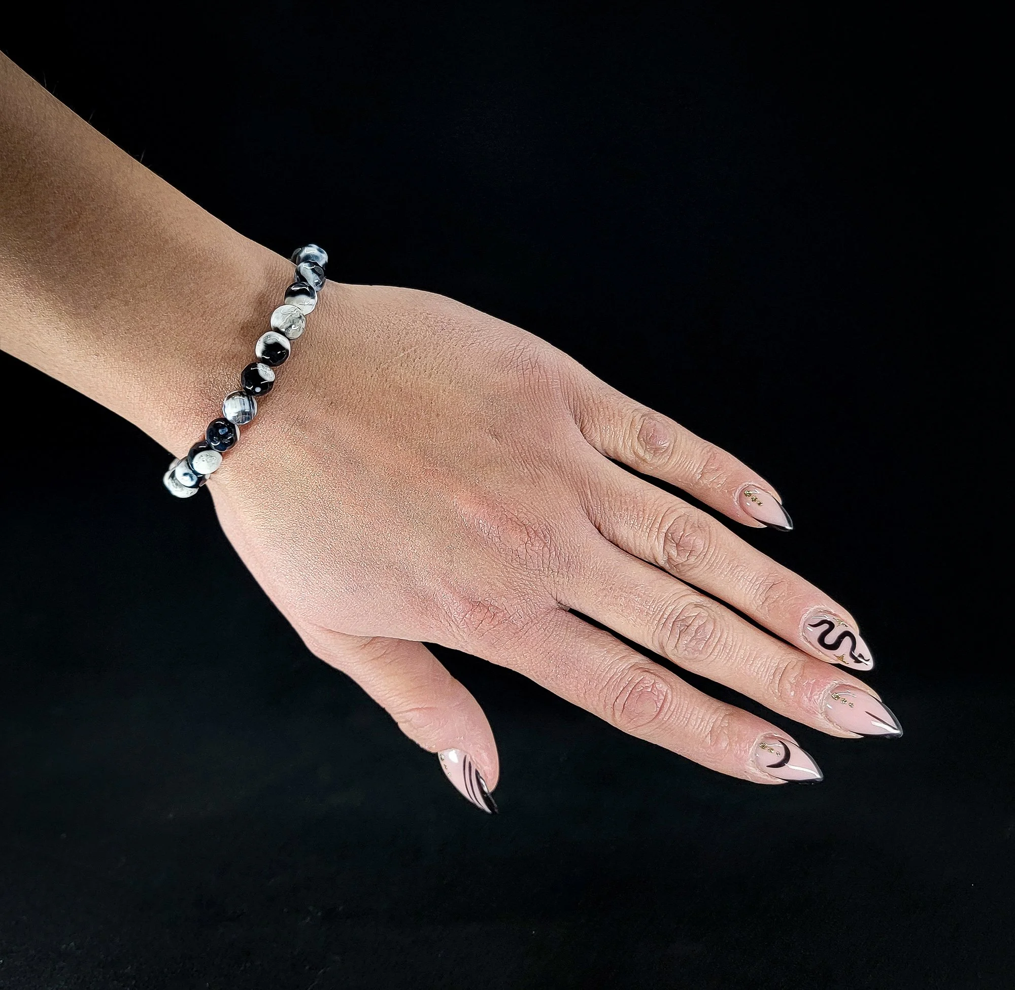 Faceted Orca Agate 8mm