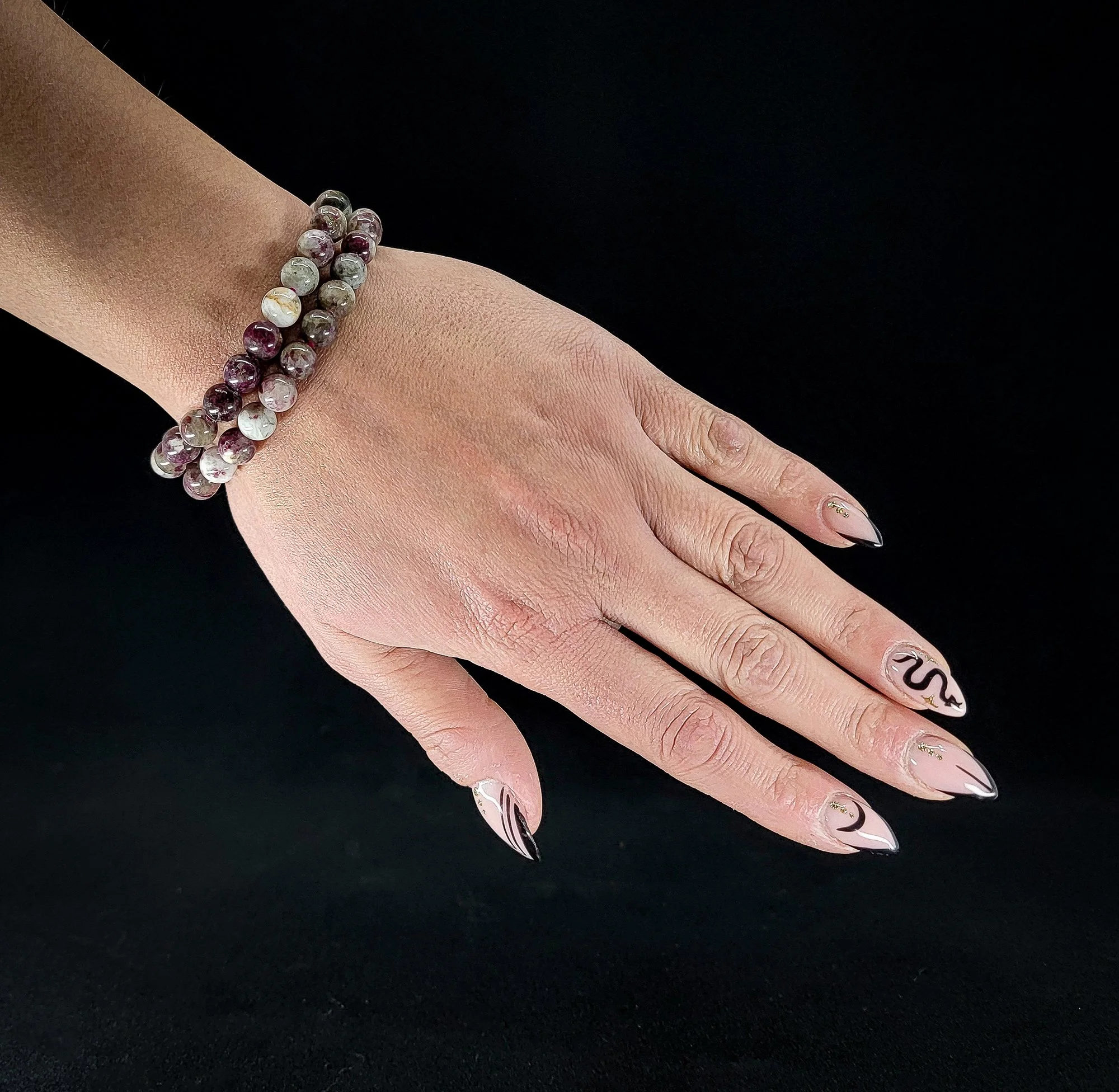 Plum Blossom Tourmaline 8mm