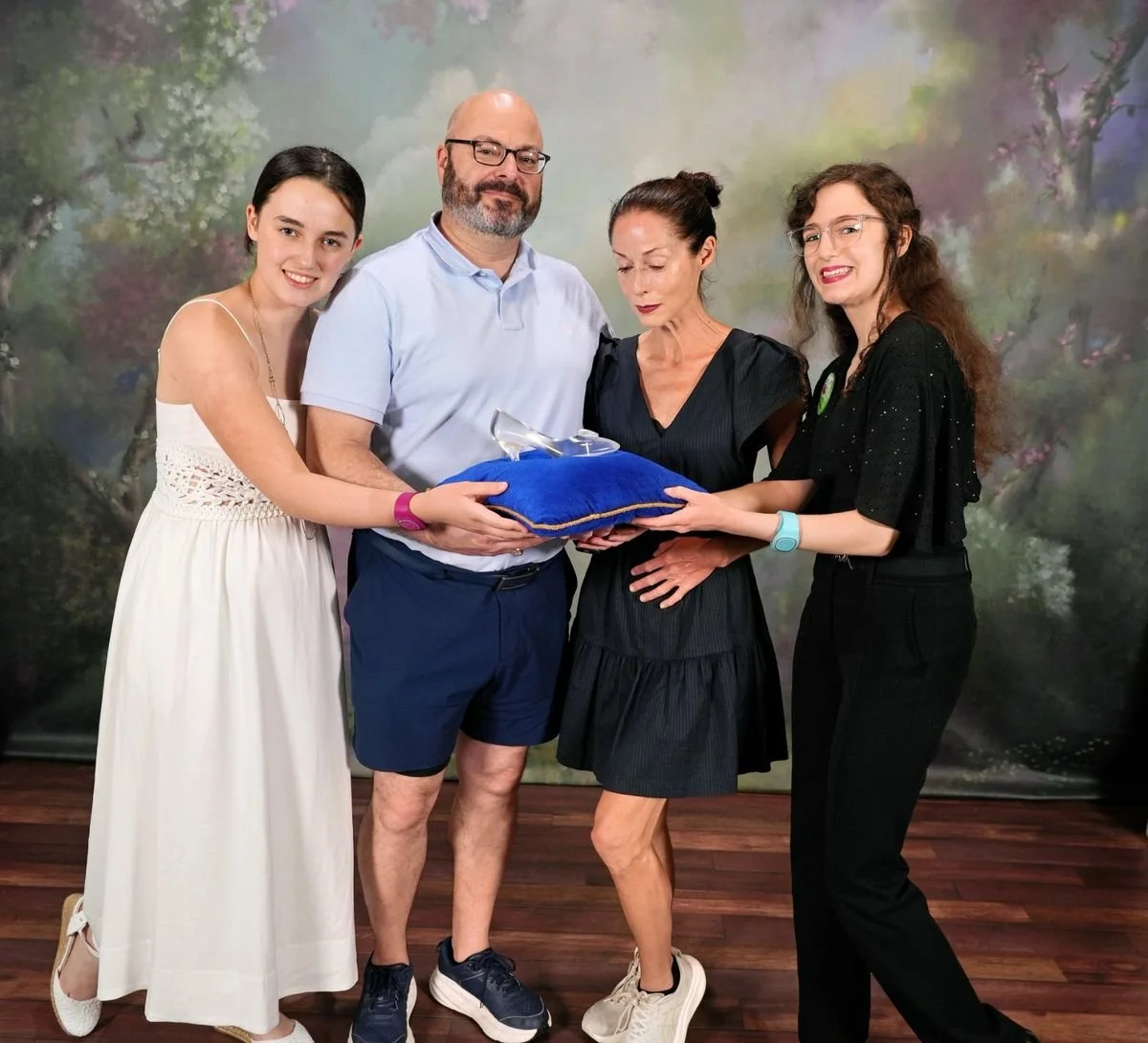 Paul Hess with his wife, Jessica, and their daughters