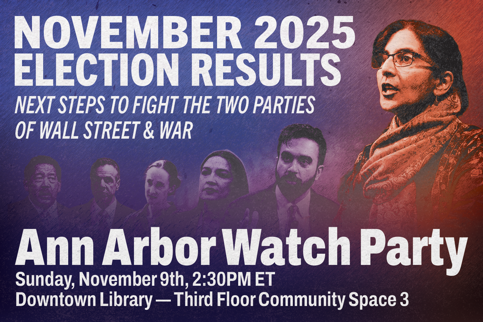 ANN ARBOR MEETING — 2025 Elections: Next Steps to Fight the Two Parties of Wall Street