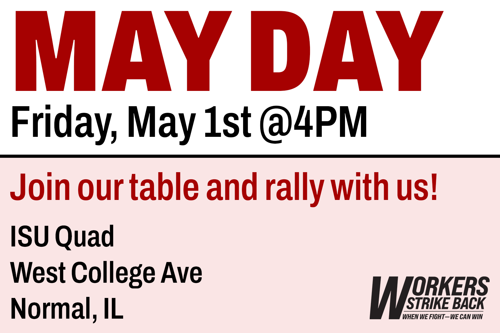 NORMAL, IL - MAY DAY TABLE AT ISU QUAD