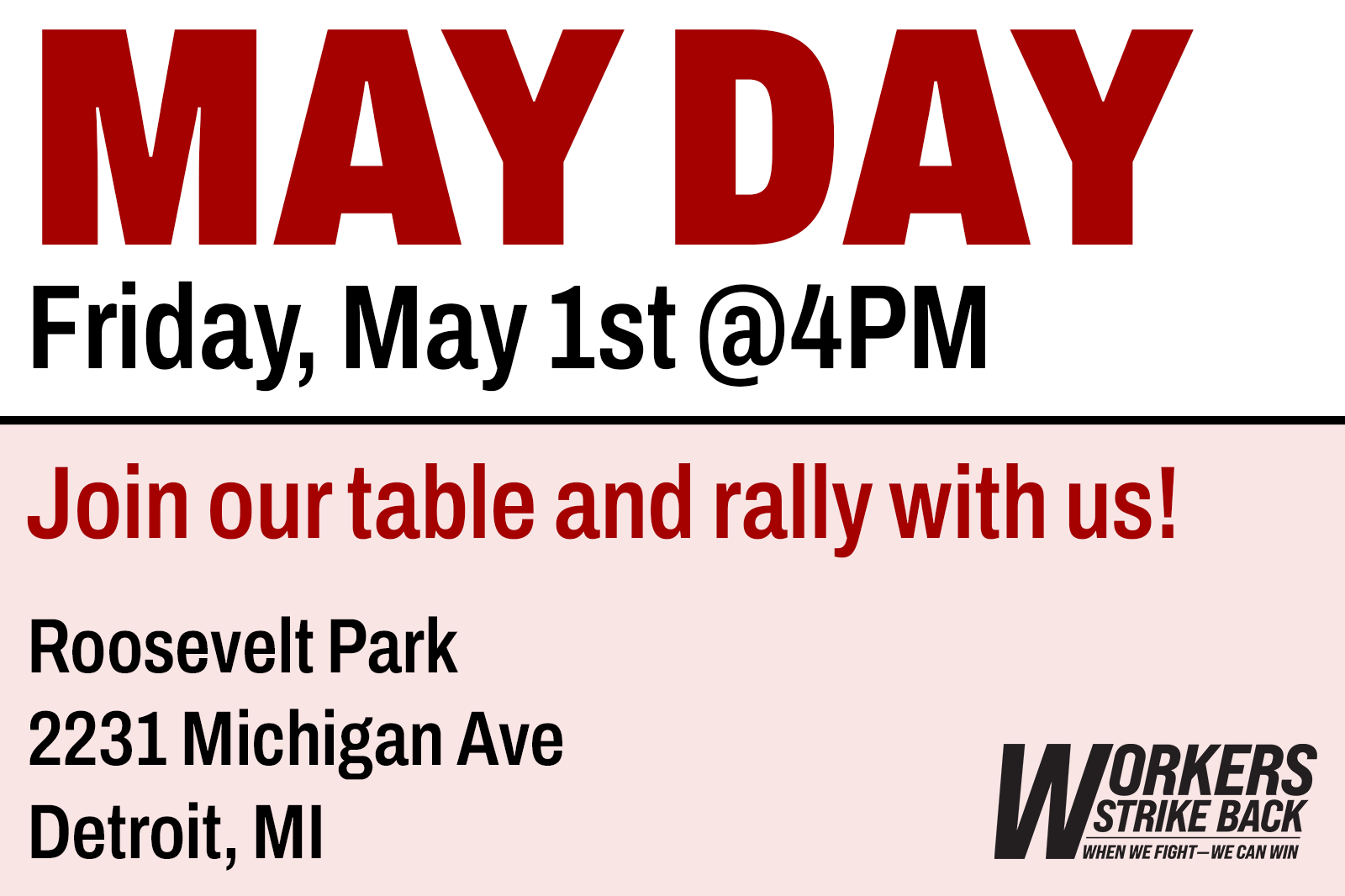 DETROIT, MI - MAY DAY TABLE AT ROOSEVELT PARK