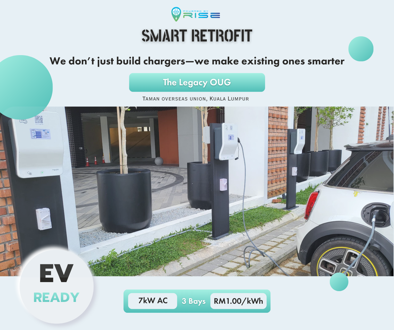 Powered by RISE EV charging station at The Legacy OUG