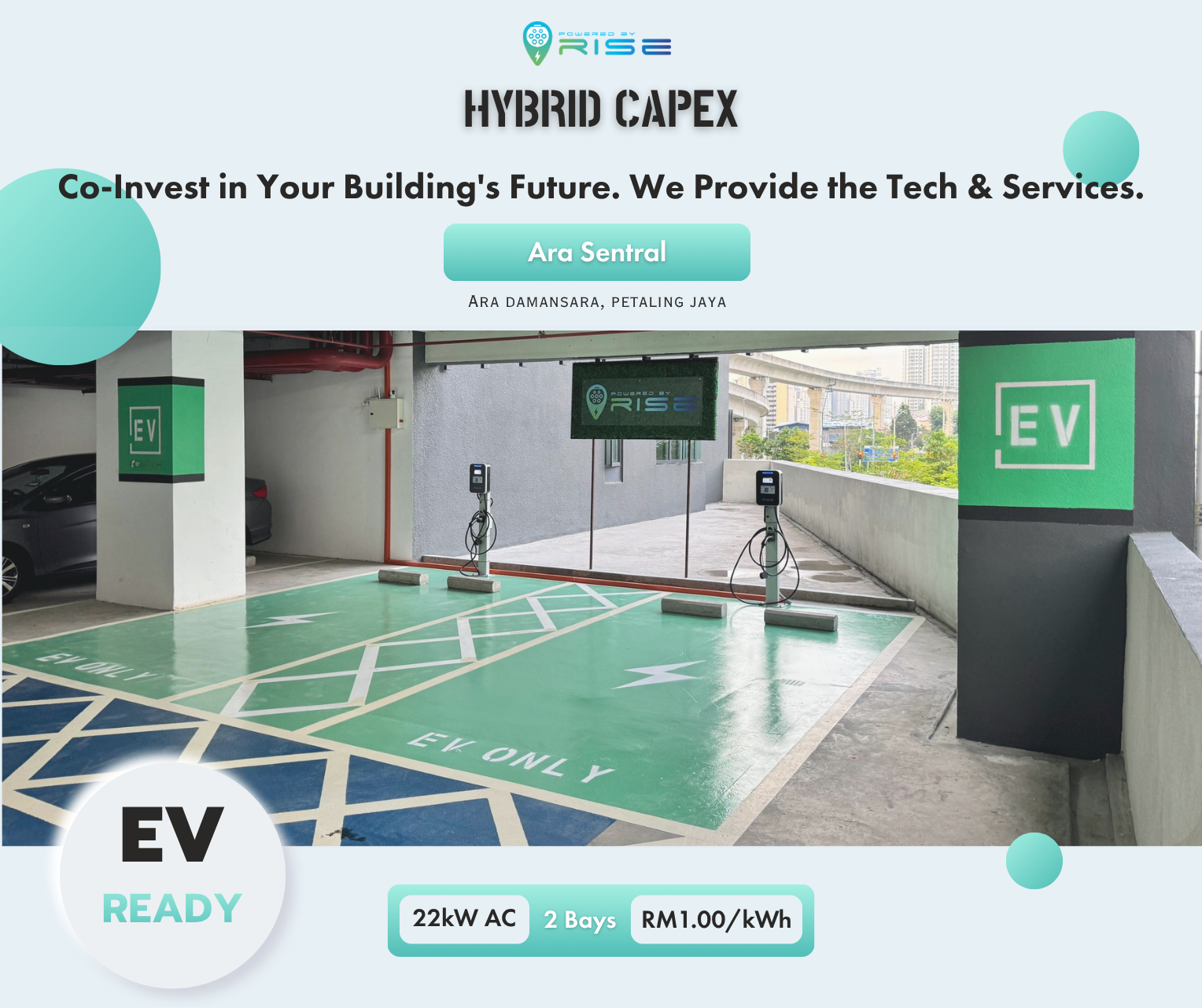 Powered by RISE EV charging station at Ara Sentral